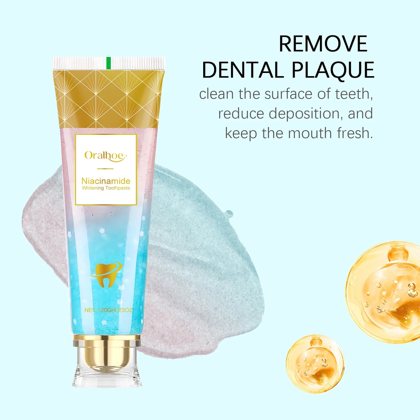 Niacinamide Whitening Toothpaste Dental Stains Removing Prevent Bad Breath Oral Cleaning Refreshing Reduces Plaque Toothpaste