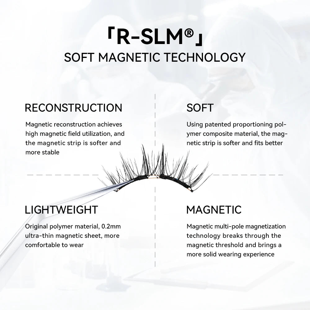 WOSADO Magnetic Lashes (New Package) No.14 FROST BLACK Professional Premium Reusable Magnetic False Eyelashes