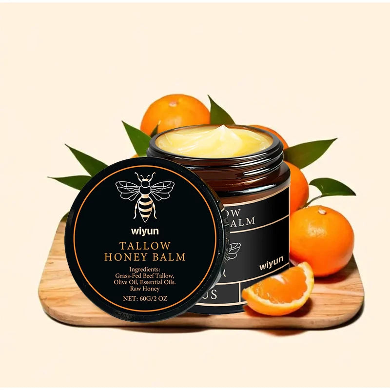 60G Beef Tallow Honey Moisturizing Cream Brand Gentle Hydrating Long-Lasting Non-Sticky Smooth Skin Cream Us Hot Sale Honey Balm