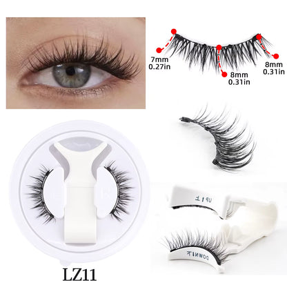 Hot Magnetic Eyelashes Set 1 Pair Reusable No Glue Needed False Eyelashes with Magnetic Tweezers Curly Faux Lashes Makeup Tool