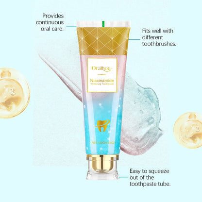 Niacinamide Whitening Toothpaste Dental Stains Removing Prevent Bad Breath Oral Cleaning Refreshing Reduces Plaque Toothpaste