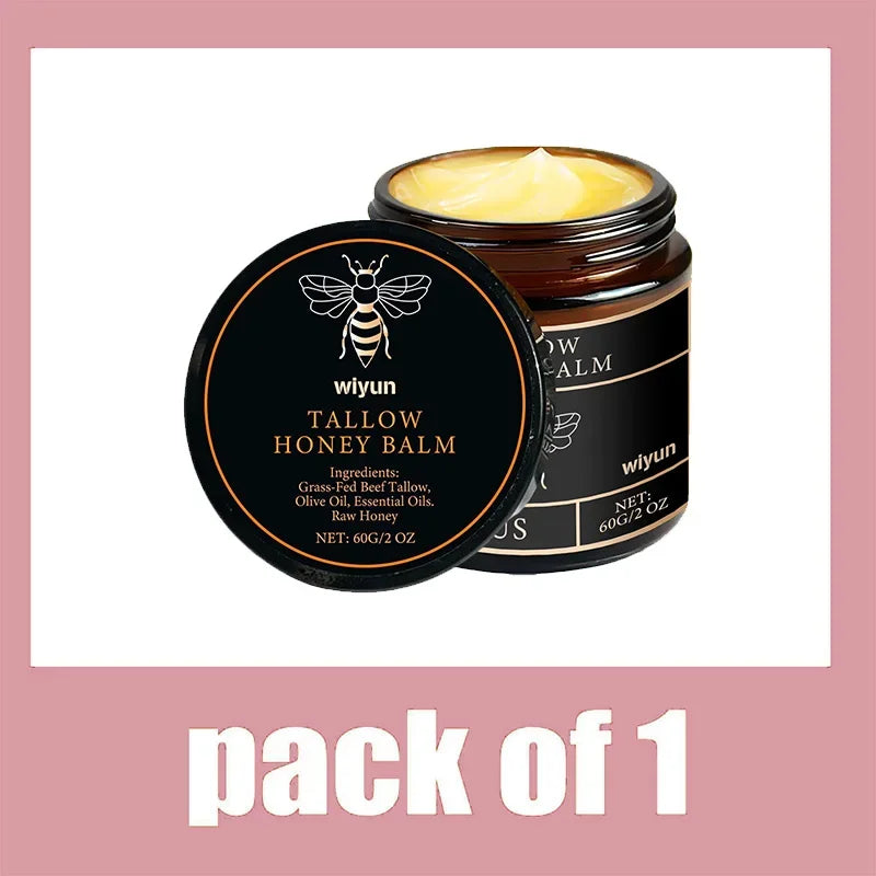 60G Beef Tallow Honey Moisturizing Cream Brand Gentle Hydrating Long-Lasting Non-Sticky Smooth Skin Cream Us Hot Sale Honey Balm