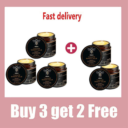 60G Beef Tallow Honey Moisturizing Cream Brand Gentle Hydrating Long-Lasting Non-Sticky Smooth Skin Cream Us Hot Sale Honey Balm