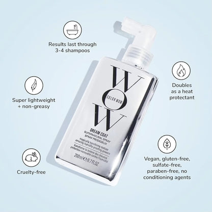 Haircare Coior Wow Spray Brillance Cheveux Dream Coat 200Ml - Spray anti Frisottis Et Imperméabilisant - Spray Lissant Cheveux