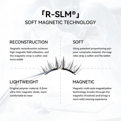 WOSADO Magnetic Lashes (New Package) No.14 FROST BLACK Professional Premium Reusable Magnetic False Eyelashes